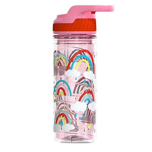 【Cool Gear 酷樂】兒童雙層藝術翻蓋吸管式水壺480ml(翻蓋吸管式)