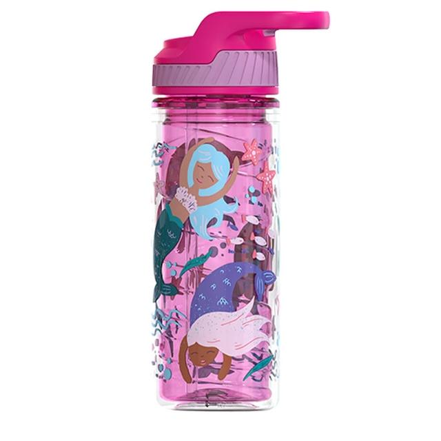 【Cool Gear 酷樂】兒童雙層藝術翻蓋吸管式水壺480ml(翻蓋吸管式)