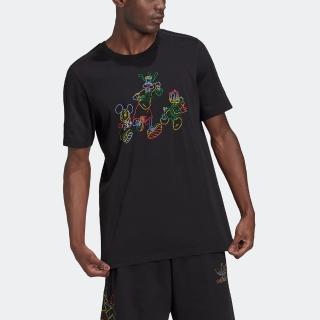 【adidas 愛迪達】上衣 男款 短袖上衣 運動 訓練 三葉草 國際碼 Disney Tee 黑 HF4932