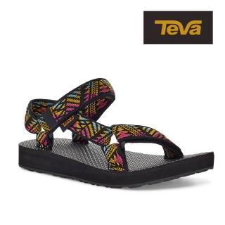 【TEVA】原廠貨 中/大童 Original Universal 經典緹花織帶涼鞋/雨鞋/水鞋/童鞋(迴旋粉-TV1116656CBNPK)
