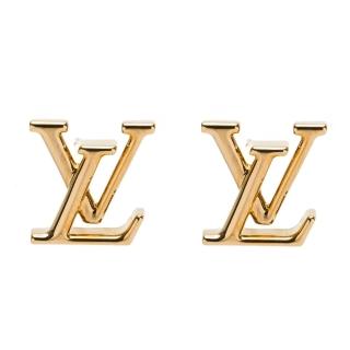 【Louis Vuitton 路易威登】經典LV 字母logo針式耳環