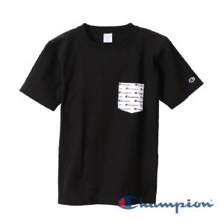 【Champion】RW草寫Logo口袋短Tee-黑色-9.4oz