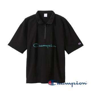 【Champion】RW開襟拉鍊短Tee-黑色-9.4oz