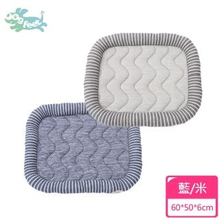 【Dogfeet】無印風涼感條紋床(寵物涼感床 寵物涼感墊 寵物方形床)