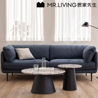 【MR. LIVING 居家先生】Jasper 防潑水防貓抓三人科技布沙發-深海藍(三人座/耐刮磨/貓抓布/易清潔)