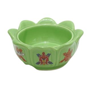 【十方佛教文物】八吉祥綠蓮花瓷座(正財 家運美滿)