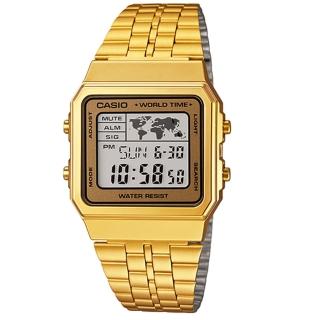 【CASIO 卡西歐】復古風復刻方型計時錶(A500WGA-9)