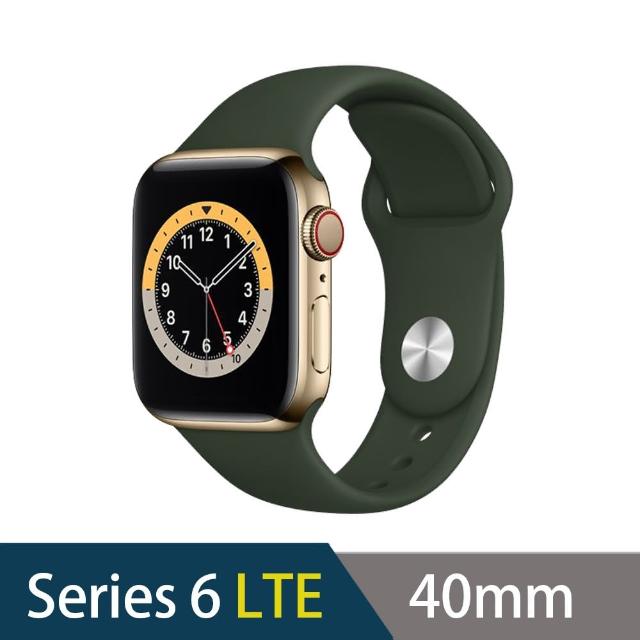 【Apple 蘋果】Watch Series 6 LTE版40mm(不鏽鋼錶殼搭配運動型錶帶)