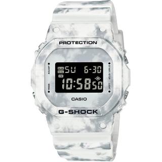 【CASIO 卡西歐】G-SHOCK 冰凍森林系列電子手錶(DW-5600GC-7/速)