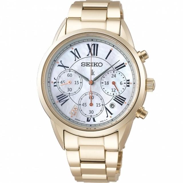 【SEIKO 精工】LUKIA 比利時精緻風太陽能三眼鋼帶女錶款36.4mm(多款可選 均一價)