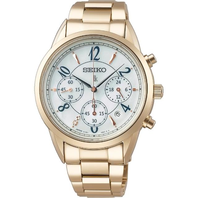 【SEIKO 精工】LUKIA 比利時精緻風太陽能三眼鋼帶女錶款36.4mm(多款可選 均一價)