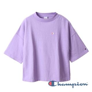 【Champion】Womens Logo寬鬆短Tee-淺紫色