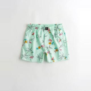 【HOLLISTER Co】Hollister 海鷗 經典印刷熱帶風情平口四角內褲-男-薄荷綠色(平輸品)