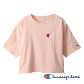 【Champion】Womens Logo短版Tee-粉紅色