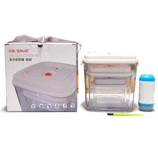 【摩肯】Dr.save真空機加真空收納罐3入組附封口機(真空機 真空罐 收納罐 保鮮盒 防潮盒)