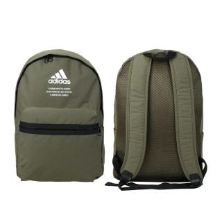 【adidas 愛迪達】大型後背包-雙肩包 肩背包 愛迪達 25.5L 軍綠白(HC7259)