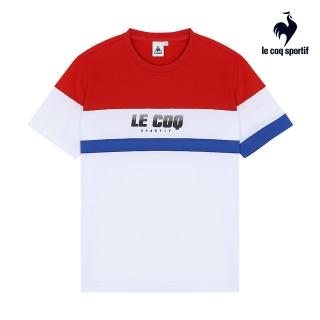 【LE COQ SPORTIF 公雞】短袖T恤 男-經典紅藍色-LYL21224