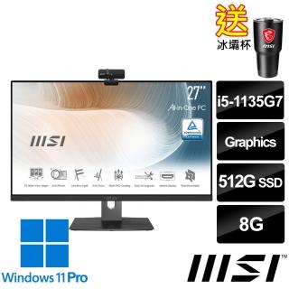 【MSI 微星】Modern AM271P 11M-607TW 27吋 液晶電腦(i5-1135G7/8G/512G SSD/Win11Pro/黑)