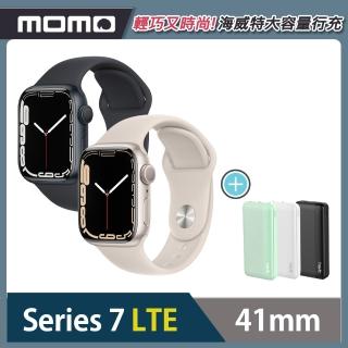 【Apple 蘋果】Apple Watch S7 LTE 41mm★海威特行充組(鋁金屬錶殼搭配運動型錶帶)