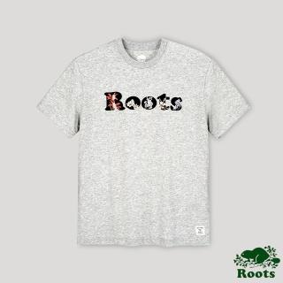 【Roots】Roots 男裝- 回歸根源系列 花卉元素短袖T恤(灰色)