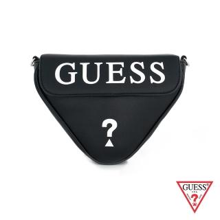 【GUESS】女包-皮面質感倒三角造型LOGO包-黑(21GF191BLA)