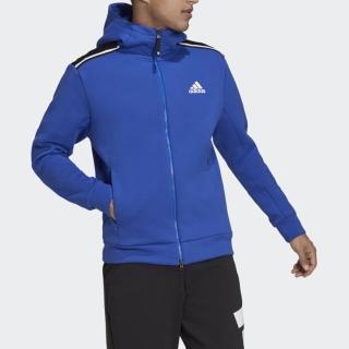 【adidas 愛迪達】外套 男款 連帽外套 運動外套 亞規 M ZNE HOOD 藍 H39841