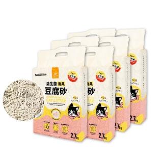 【汪喵星球】益生菌消臭豆腐砂（條型）2.7kg（7L）-6入組(根除臭源豆腐砂)
