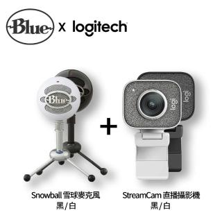 個人視訊協作組合【Logitech 羅技】StreamCam 視訊攝影機 + 【Blue】Snowball 雪球麥克風