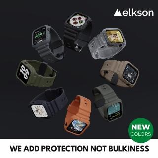 【Elkson】AppleWatch 7 QuattroPro柔韌透氣耐磨TPU一體成形軍規錶帶45mm(apple watch 7一體成形運動錶帶)