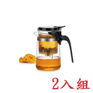 【SAMADOYO】可掀蓋玻璃沖泡壺 500ml-2入組(有濾網/玻璃壺)