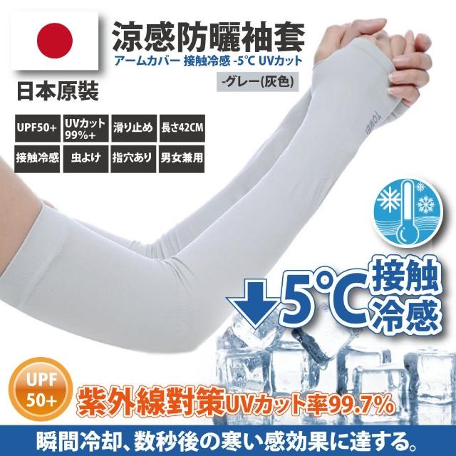 【Akiko Sakai】日本原裝袖套2入組-紫外線對策接觸冷感-5℃防曬涼爽成人兒童袖套(防曬涼爽)
