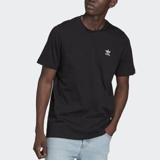 【adidas 愛迪達】上衣 男款 短袖上衣 運動 三葉草 國際碼 ESSENTIAL TEE 黑 GN3416