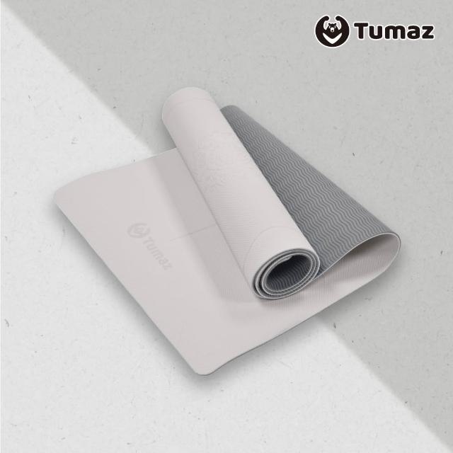 【Tumaz 月熊】6mm 體位線TPE雙色瑜珈墊(贈背帶+收納網袋)