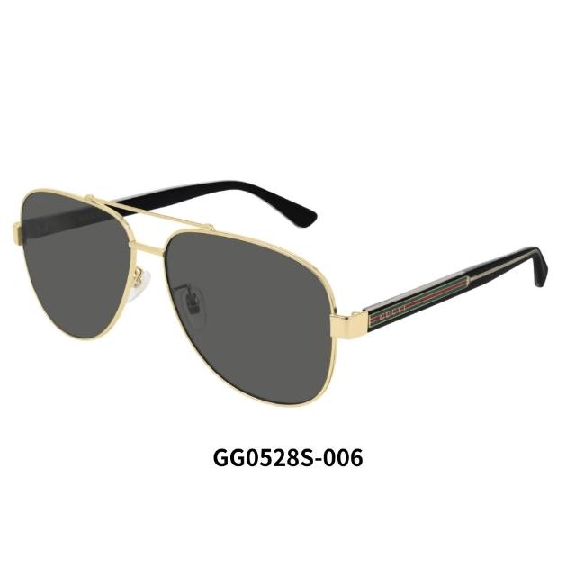 【GUCCI 古馳】飛行員款太陽眼鏡(GG0528S、GG0529S 男款任選／父親節禮物)