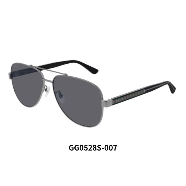 【GUCCI 古馳】飛行員款太陽眼鏡(GG0528S、GG0529S 男款任選／父親節禮物)