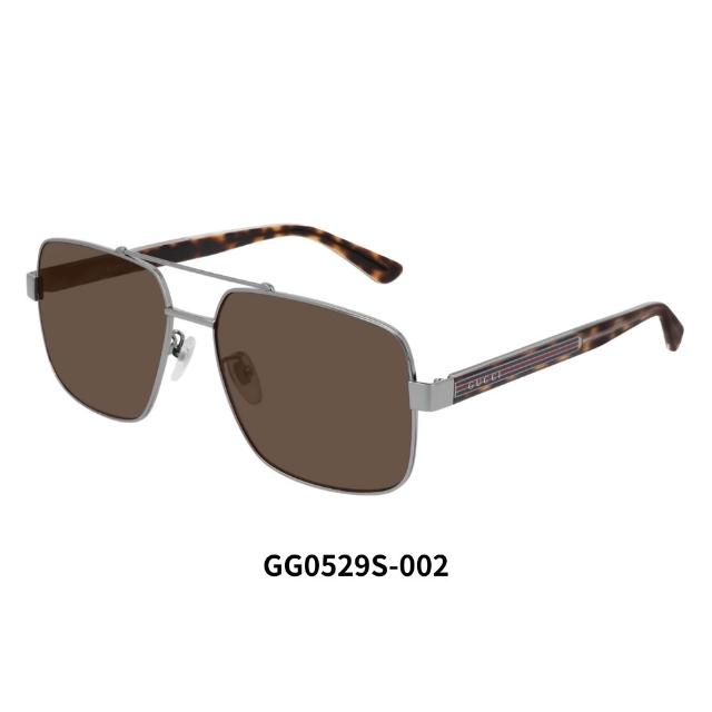 【GUCCI 古馳】飛行員款太陽眼鏡(GG0528S、GG0529S 男款任選／父親節禮物)