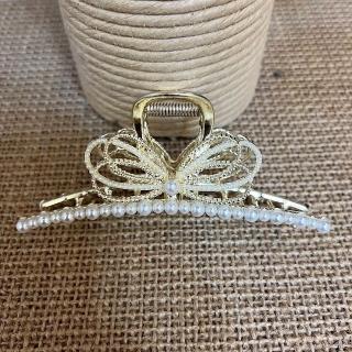 【bibi】韓國復古ins風珍珠歐美流行小眾品質設計感飾品髮夾(ins風韓國歐美流行飾品爪夾)
