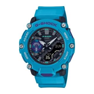 【CASIO 卡西歐】G-SHOCK 碳纖維戶外冒險手錶(藍_GA-2200-2A)