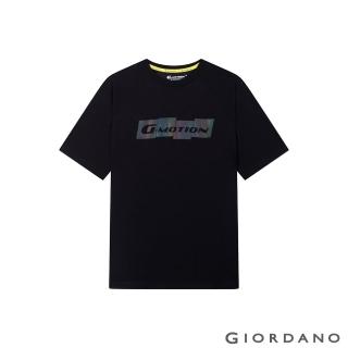 【GIORDANO 佐丹奴】男裝G-MOTION排汗短袖T恤(21 標誌黑)