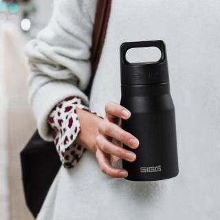 【SIGG】瑞士百年 SIGG 探險家保溫隨身杯 450ml - 黑(316不鏽鋼杯身、寬口、輕量)