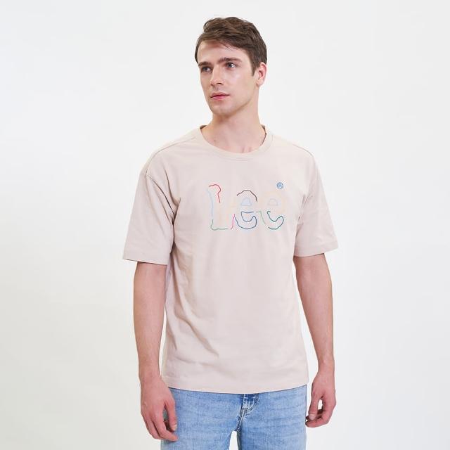 【Lee】出清品-男裝 短袖T恤 / 彩色線條印花 大LOGO 共4色 Oversized版型(LL220229)