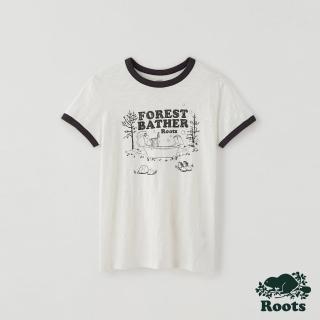 【Roots】Roots 女裝- 夏日露營系列 森林浴短袖T恤(鐵灰色)