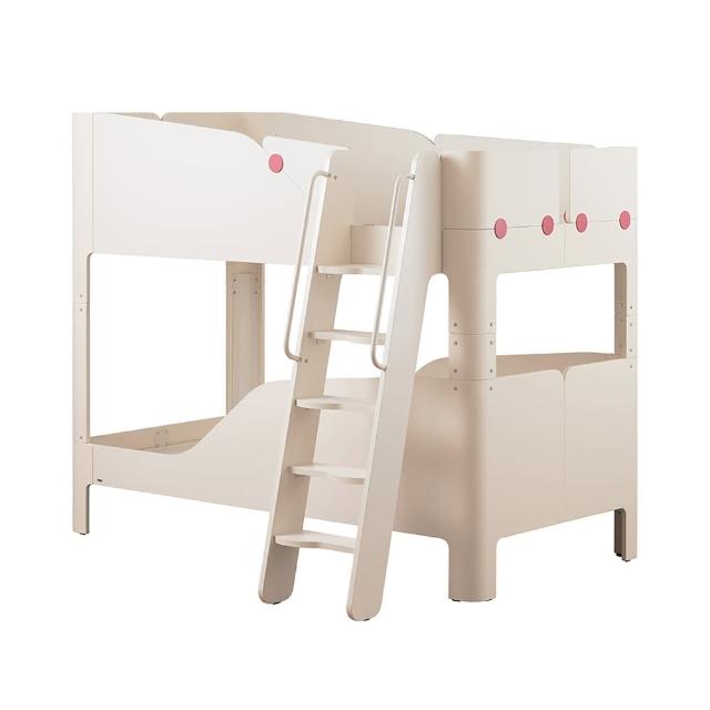 【iloom 怡倫家居】TINKLE-POP 雙層床架組(含兩張兒童床墊 爬梯型-5色)