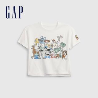 【GAP】男幼童 Gap x 巴斯光年聯名系列 卡通印花短袖T恤(867407-白色)