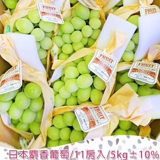 【找香香PungPung-中秋禮盒】日本麝香葡萄/空運原箱10房-11房/5kg±10%(產季開始★單房450g-500g)