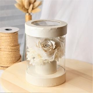 【Flower Plus】白翼天使 透明永生花盒(永生花乾燥花)
