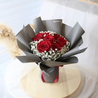 【Flower Plus】紅玫滿天星花束  告白花束 求婚花束(鮮花)