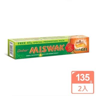 【杜拜DABUR】即期品-MISWAK刷牙樹亮白抗敏草本牙膏135克2入組(效期2023/05/31)