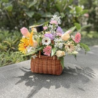 【Flower Plus】-雙北限定- 前程似錦 鮮花花籃 畢業花(鮮花)