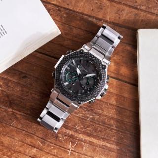 【CASIO 卡西歐】G-SHOCK 電波 藍牙 太陽能電力 碳纖維核心防護 多邊形錶圈 黑x綠(MTG-B2000XD-1A)